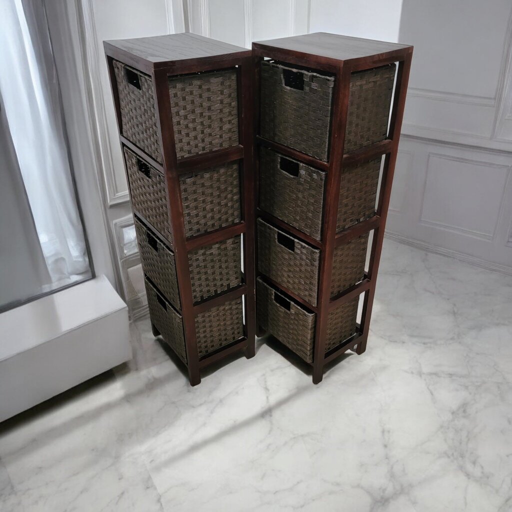 7247-7248 Wood Chest with 4 Basket Drawers ~ Furniture