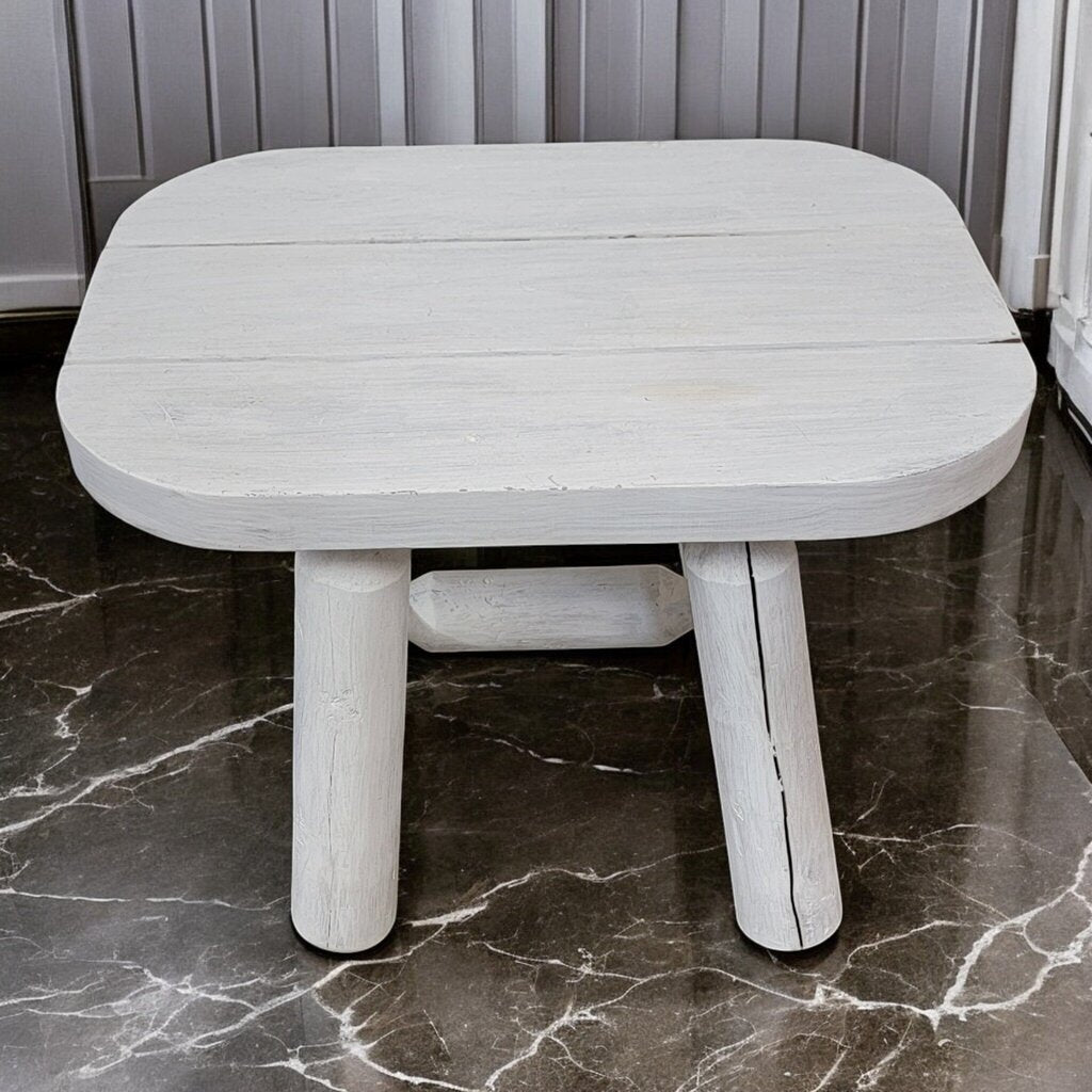7254 White Lodge Pole Side Table ~ Furniture