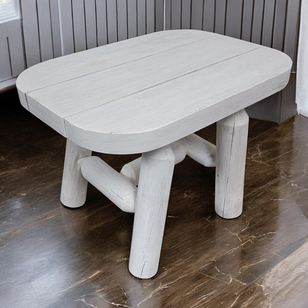 7254 White Lodge Pole Side Table ~ Furniture