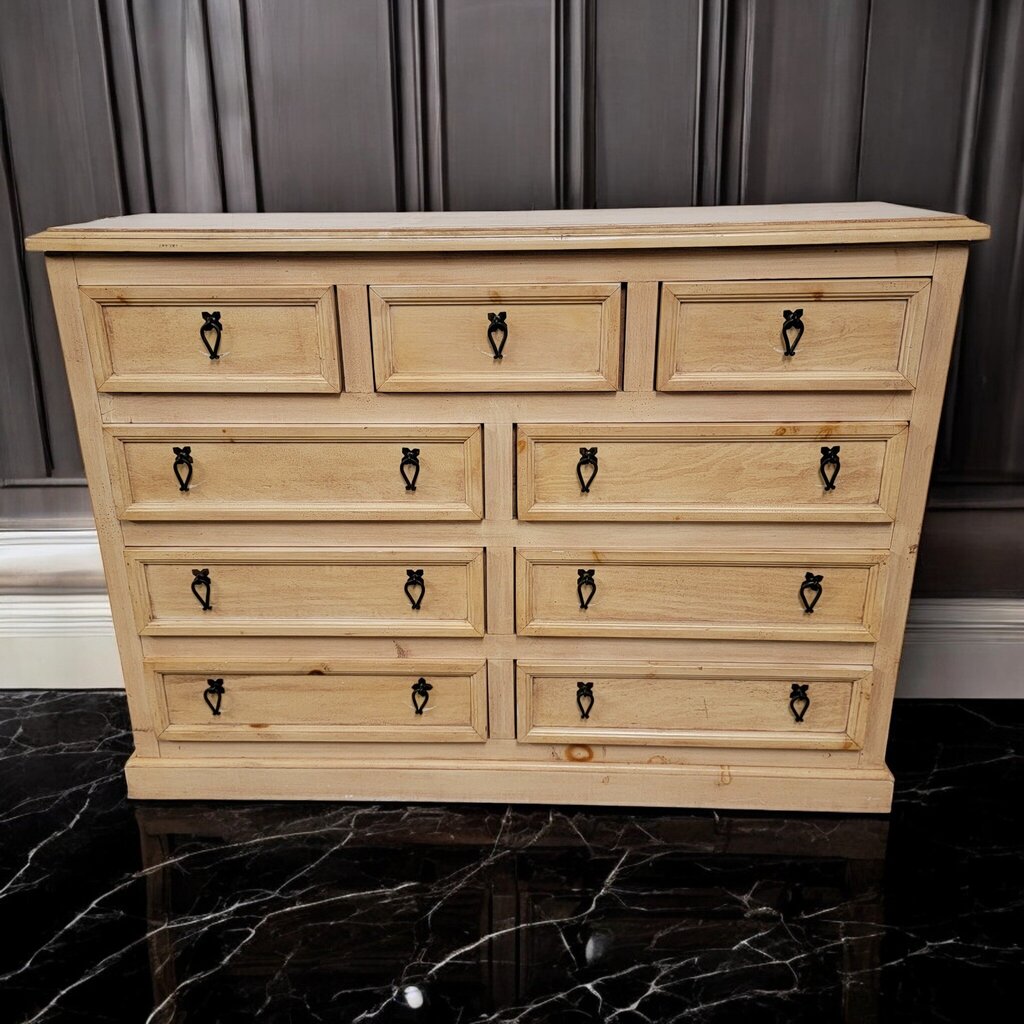 7257 9 Drawer Mexican Lightwood Mule Chest Used * 2 - Dealer Shared