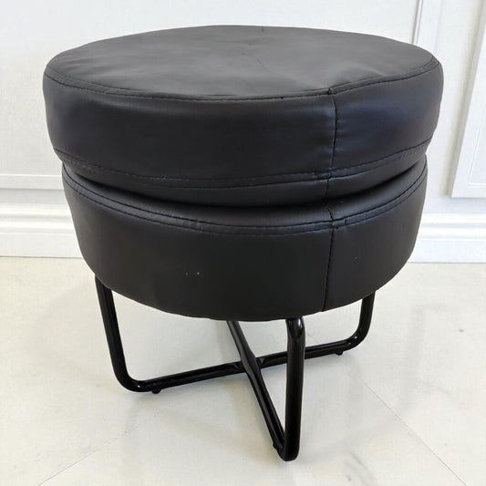 7283 Padded Black Ottoman Used ~ Furniture