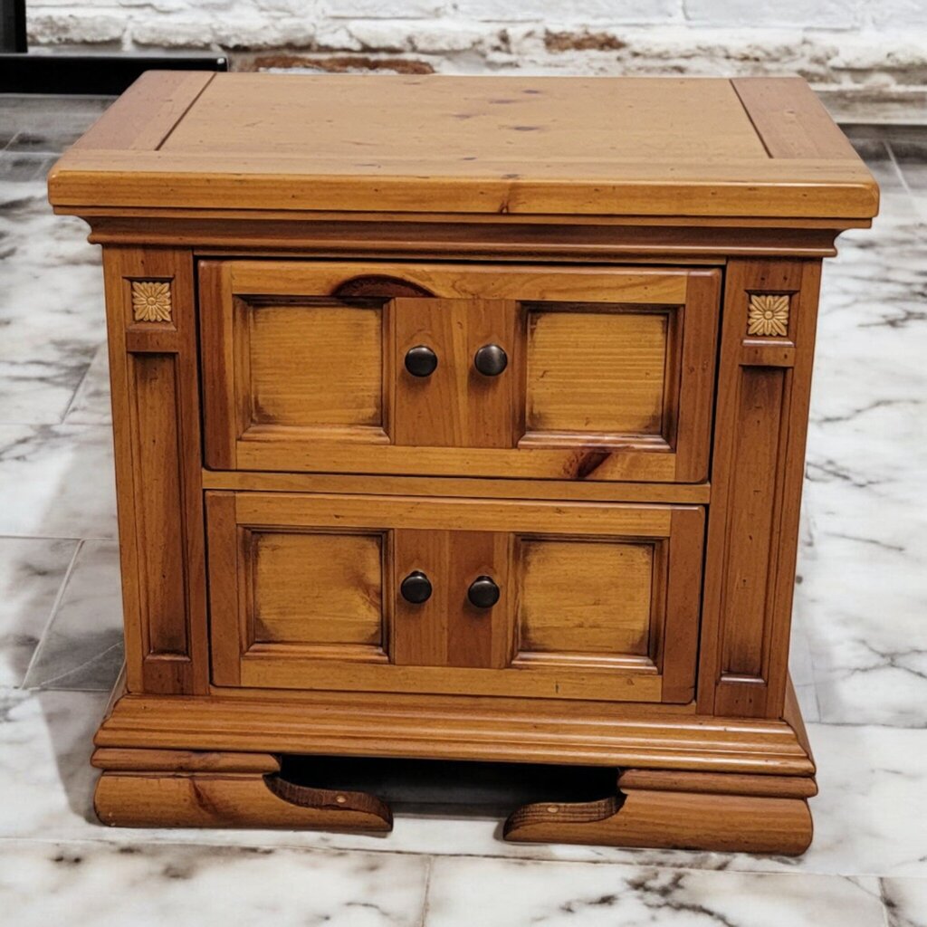 7286 Broyhill Pine 2 Drawer Nightstand Used ~ Furniture
