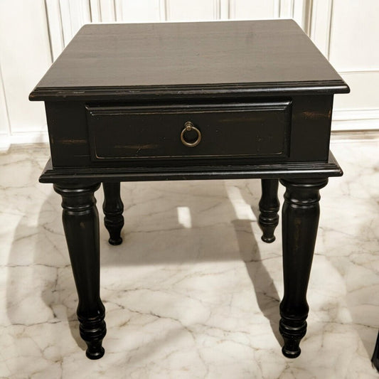 7288 Black Farmhouse Side Table Used ~ Furniture