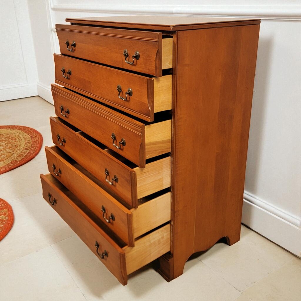 7299 Cherry Stained 6 Drawer Colonial Chest ~ Furniture