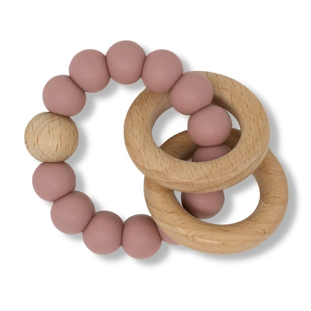 Silicone/Wood Ring Teether | Blush Blush New * Children's Accessories