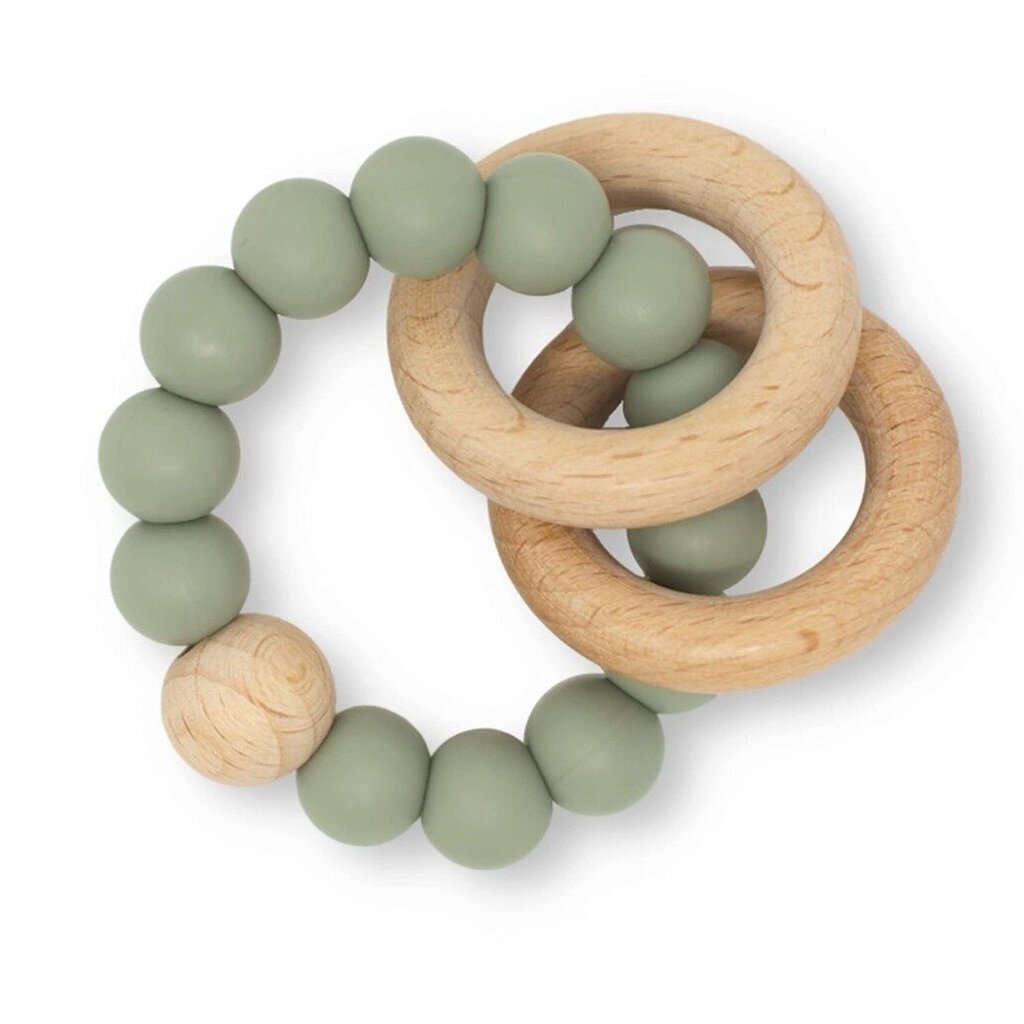 Silicone/Wood Ring Teether | Sage Sage New * Children's Accessories