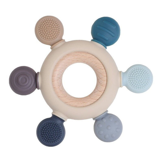 Silicone Wood Teether | Blue Blue New * Children's