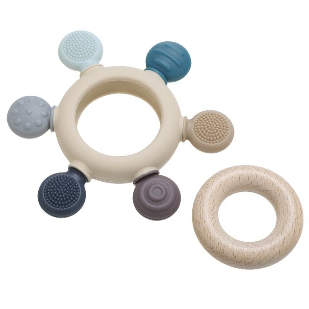 Silicone Wood Teether | Blue * Children's