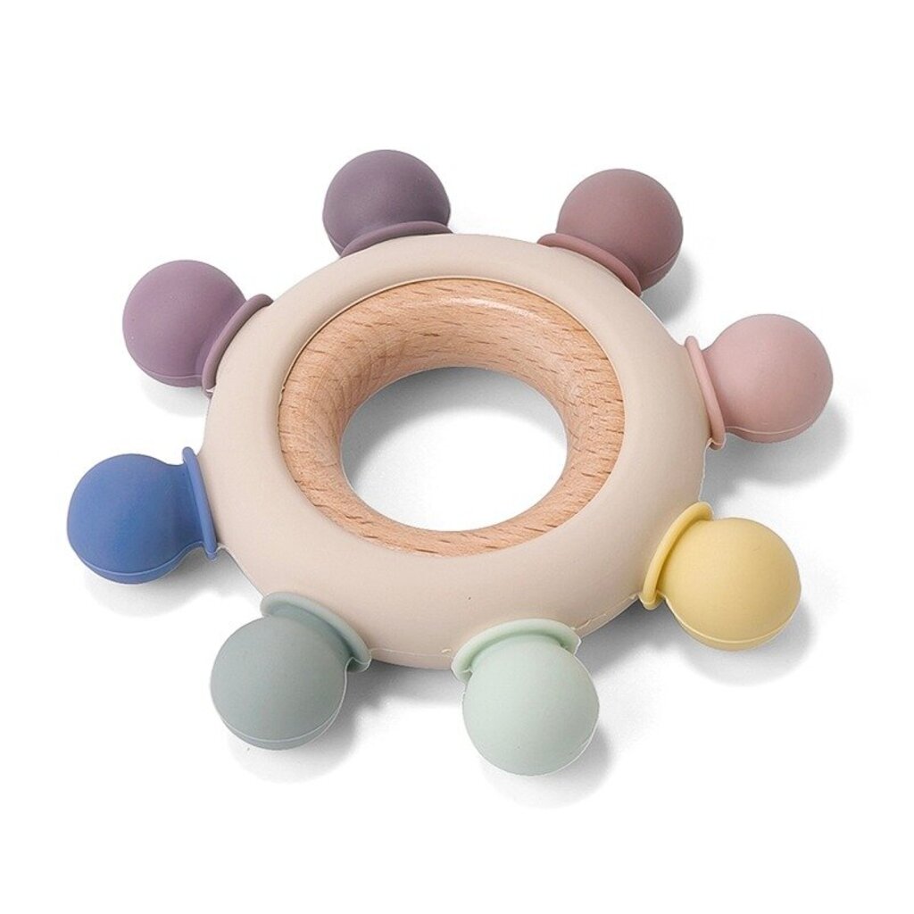 Silicone Wood Teether | Rainbow Rainbow New * Children's