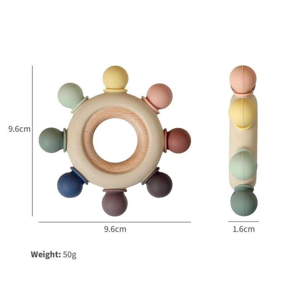 Silicone Wood Teether | Rainbow * Children's