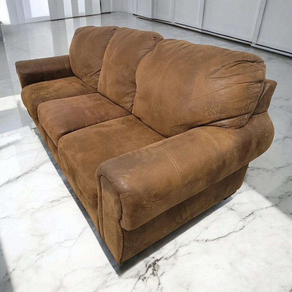 7310 Espresso Microfiber Roll Arm Cozy Sofa ~ Furniture