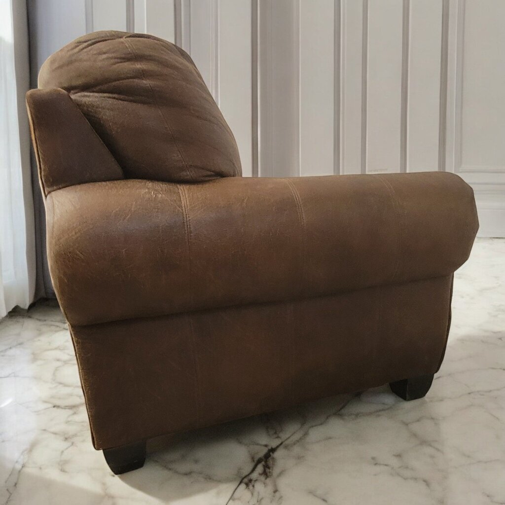 7310 Espresso Microfiber Roll Arm Cozy Sofa ~ Furniture