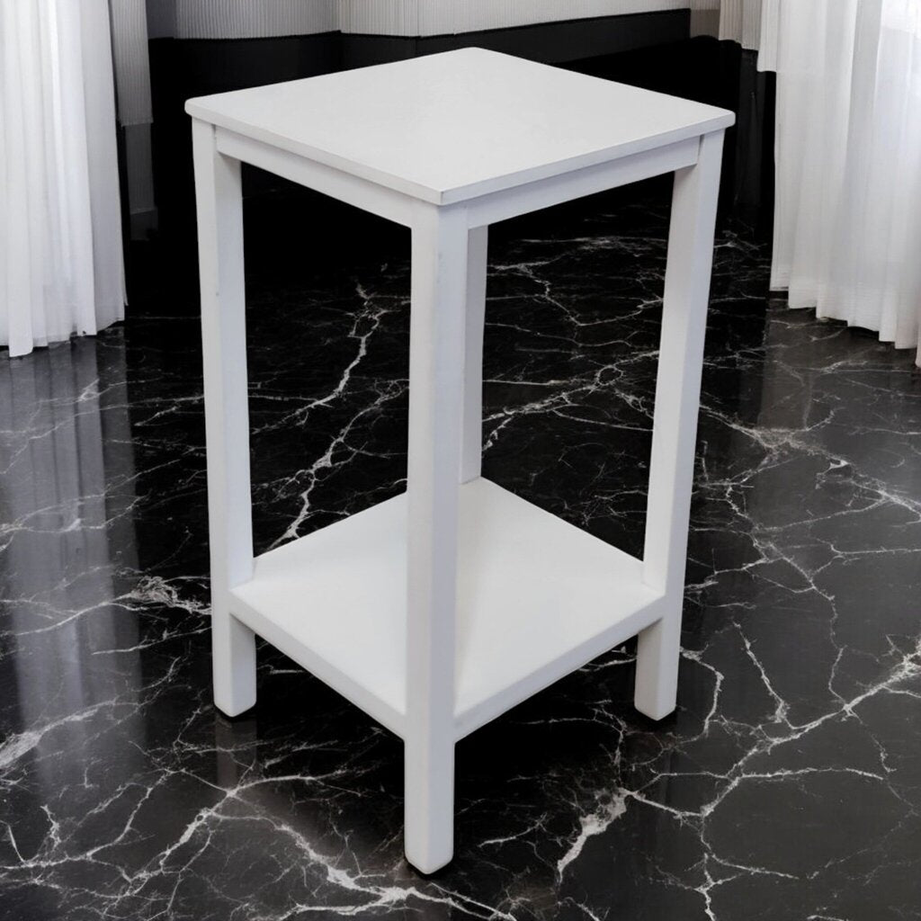 7317 White 2 Tier Accent #Table Used ~ Furniture
