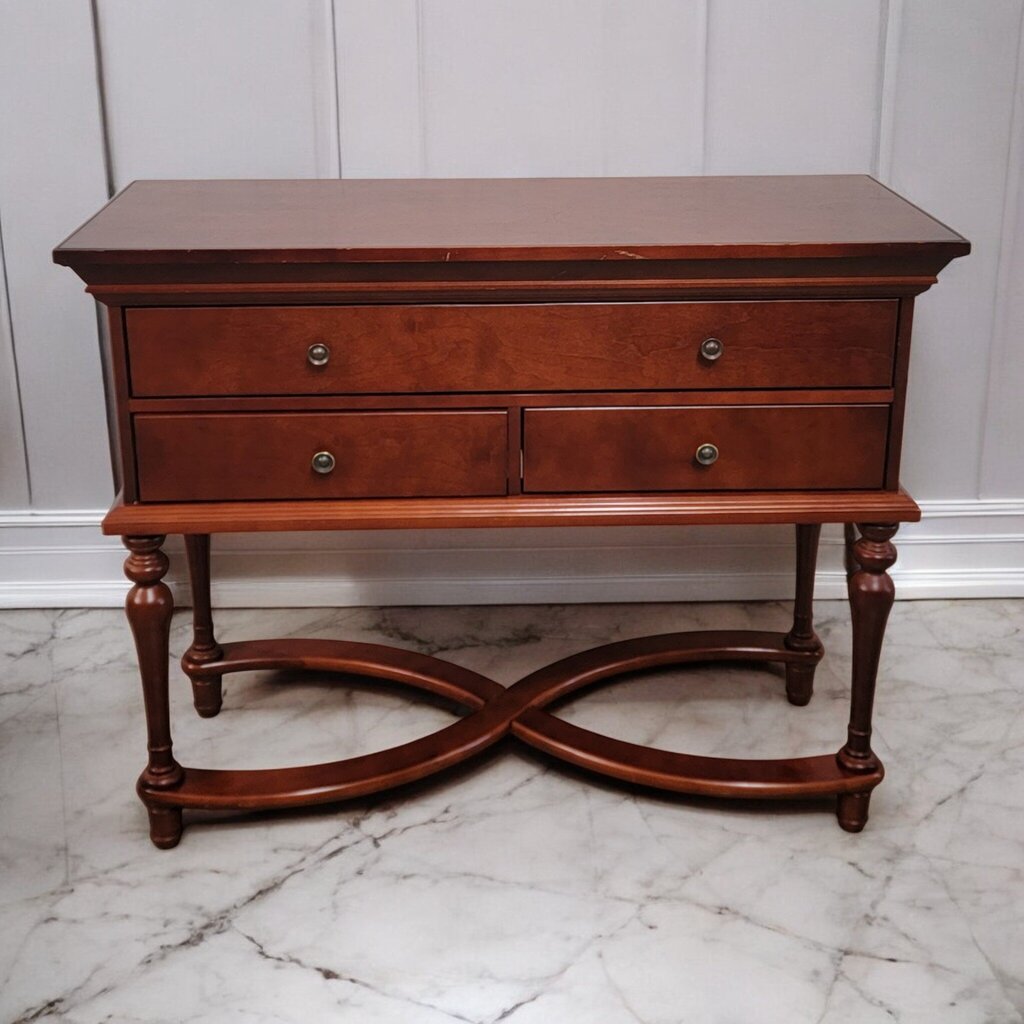7330 Cherry 3 Drawer Buffet Console Used ~ Furniture