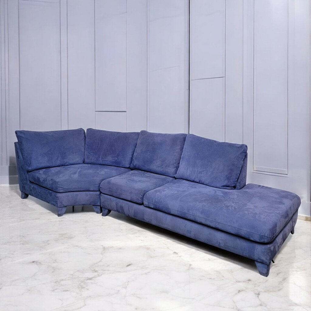 7333 Modern Periwinkle 2 Piece Sectional Sofa Used ~ Furniture