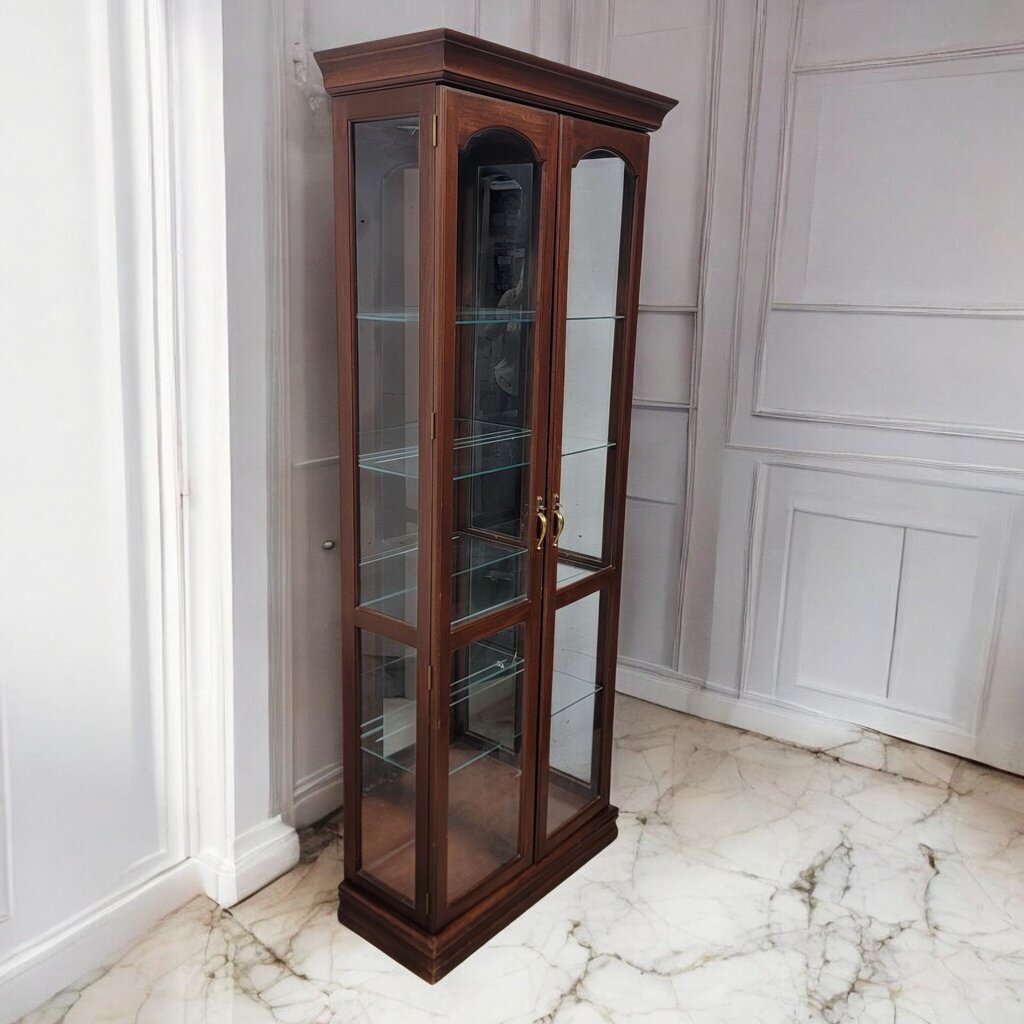 7335 Chery Wood 5 Glass Shelf Curio #Cabinet ~ Furniture