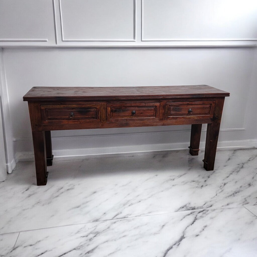 7336 Solid Wood 3 Drawer Mansion Style Sideboard/ Console Used * 2 - Dealer Shared