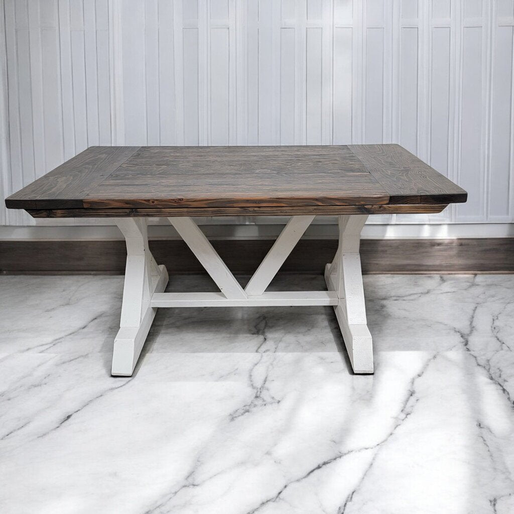 7337 Solid Wood Farmhouse Dining Table Used ~ Furniture