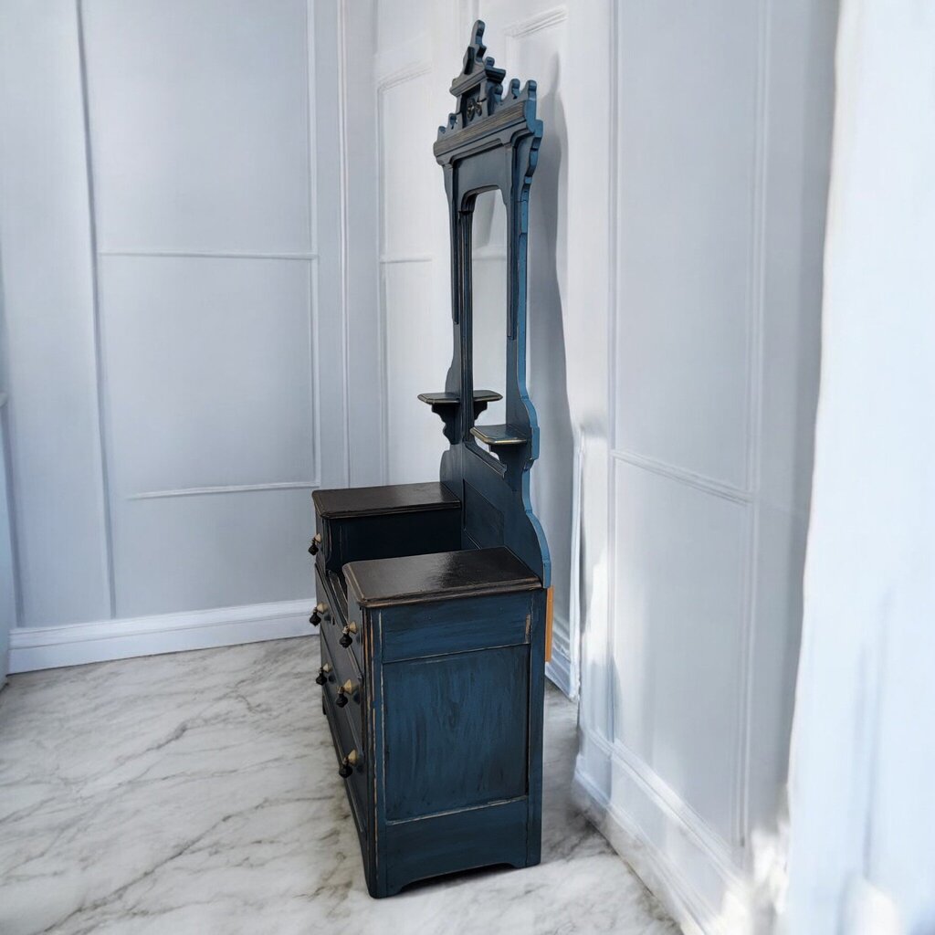 7338 Midnight Blue Finished Wood #Vanity with 4 Drawers ~ Furniture