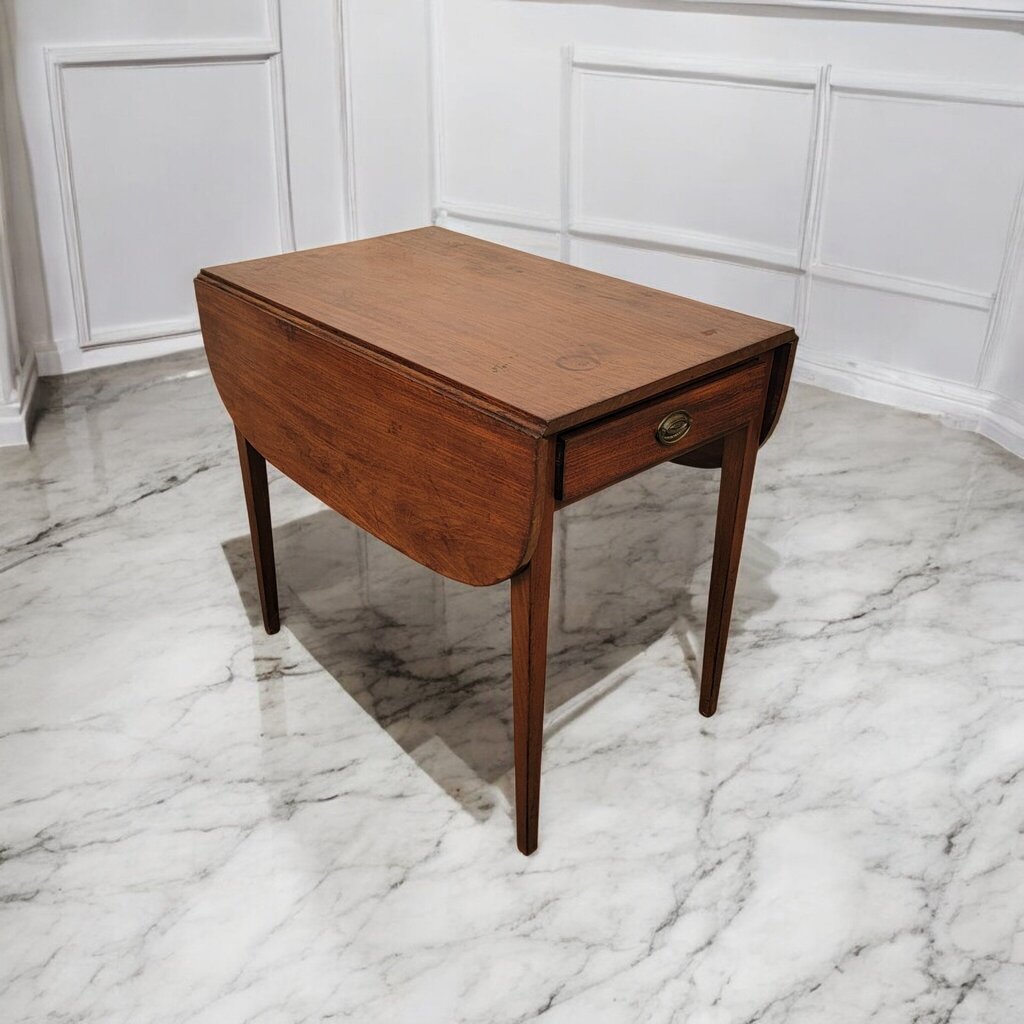 7339 Vintage Solid Wood Drop Leaf #Table with Drawer Used ~ Furniture