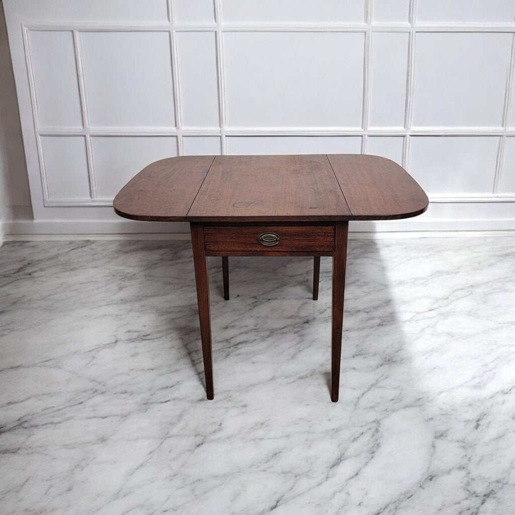 7339 Vintage Solid Wood Drop Leaf #Table with Drawer ~ Furniture