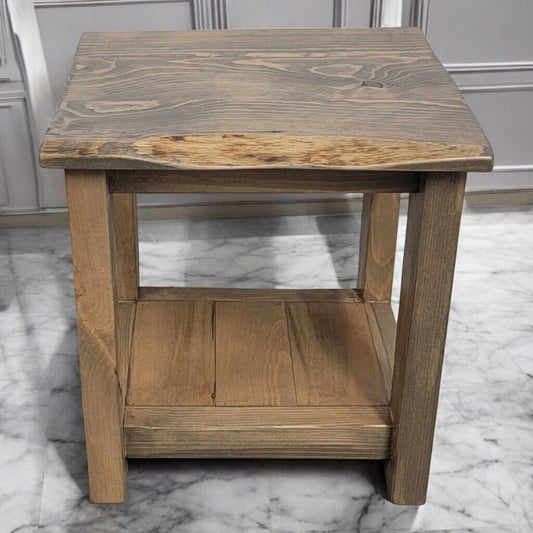 7344 Handcrafted Solid Wood Rustic End #Table Used ~ Furniture