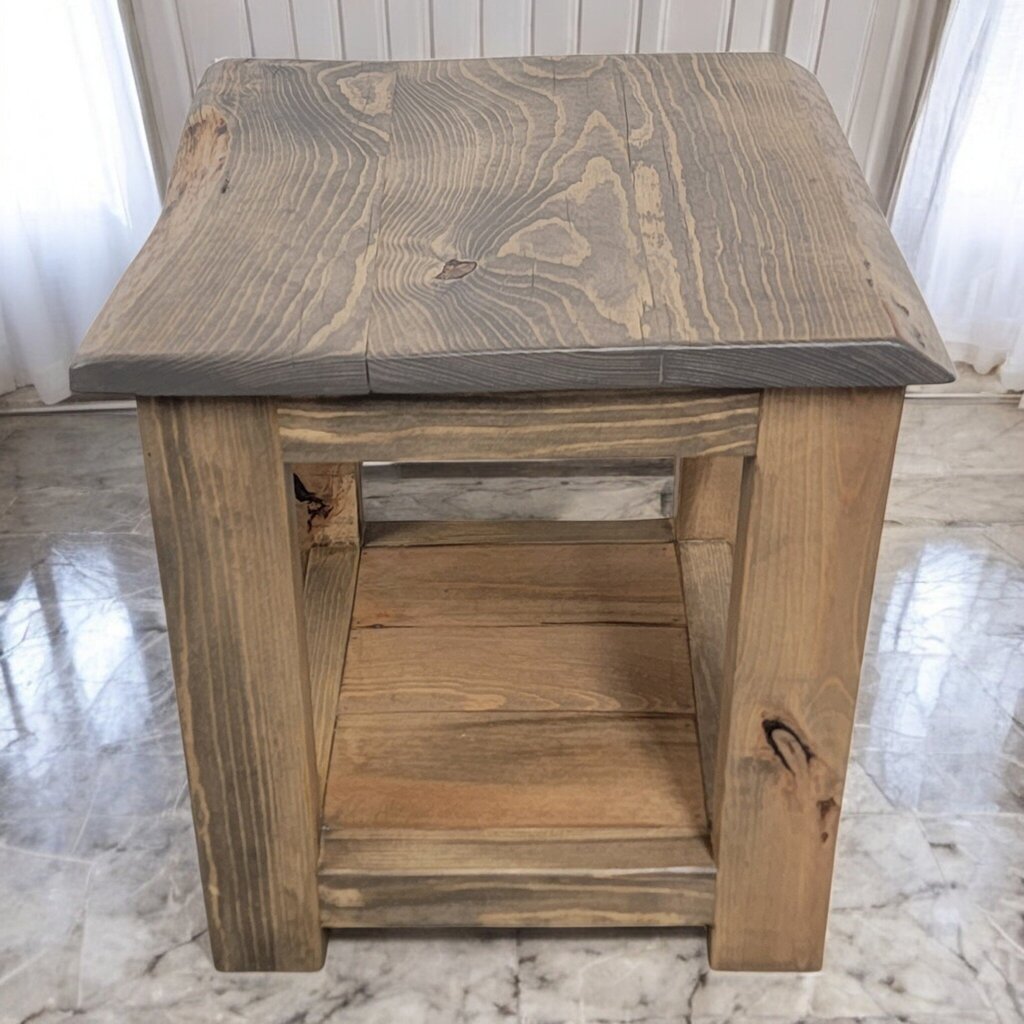 7344 Handcrafted Solid Wood Rustic End #Table ~ Furniture