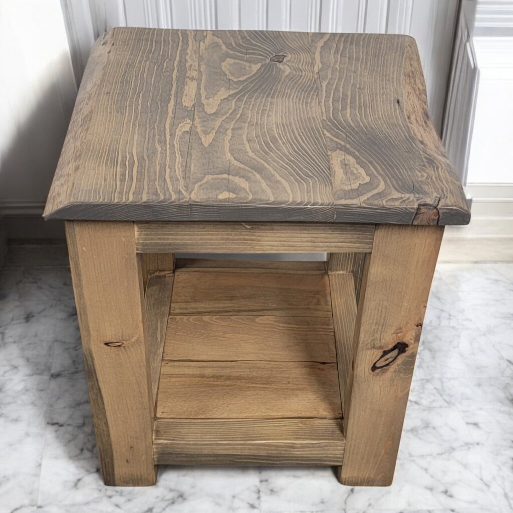 7344 Handcrafted Solid Wood Rustic End #Table ~ Furniture