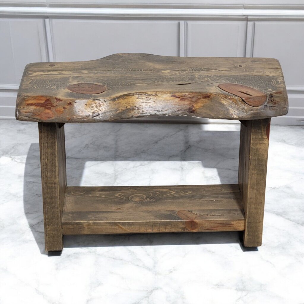 7348 Handcrafted Live Edge #Bench with Bottom Shelf ~ Furniture