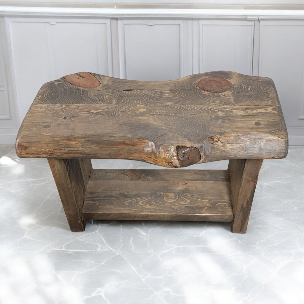 7348 Handcrafted Live Edge #Bench with Bottom Shelf ~ Furniture