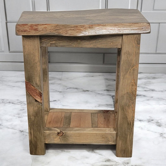 7350 Handcrafted Chunky Live Edge #Table with Shelf Used ~ Furniture