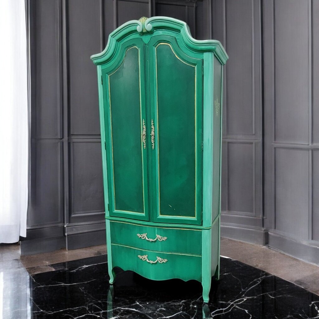 7360 Shamrock Green French Provincial Armoire Used * 2 - Dealer Shared