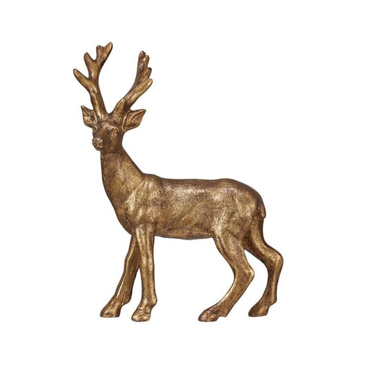 Gold Finish Resin Deer Ornament New * Holiday