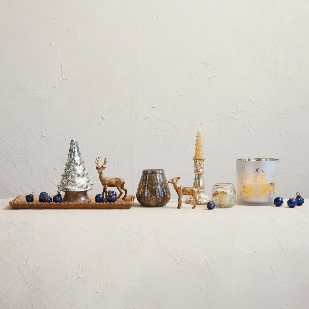 Gold Finish Resin Deer Ornament * Holiday | Butterfly