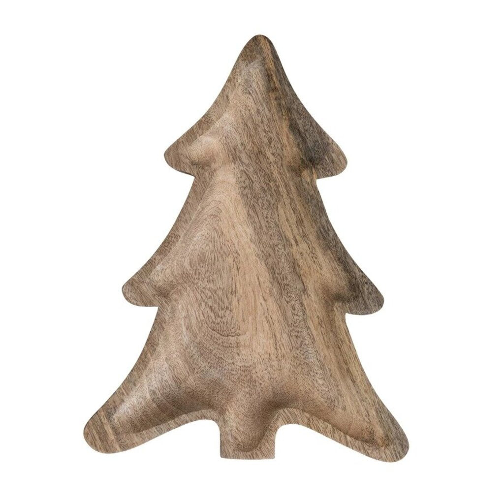 Mango Wood Tree Shaped Tray New * Holiday
