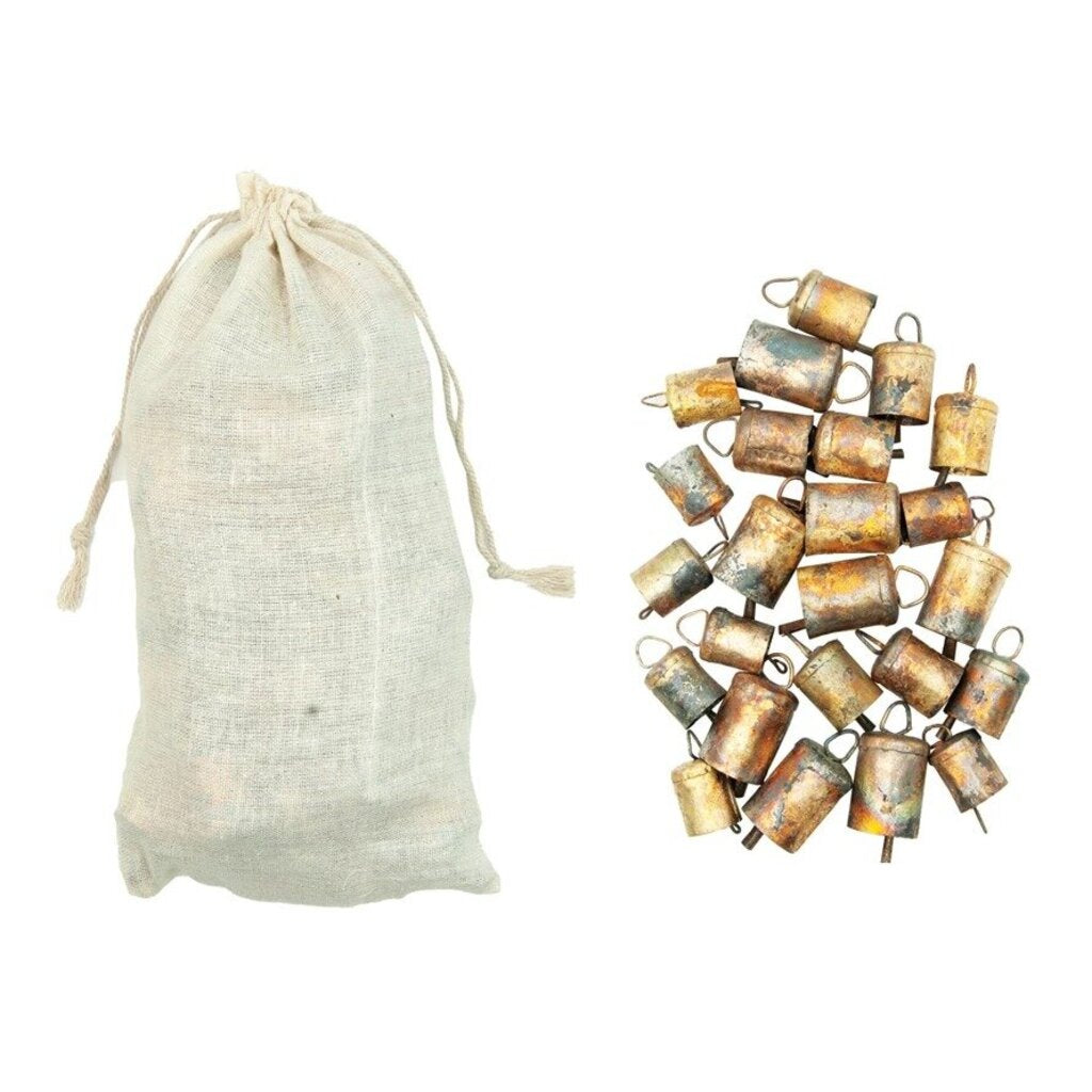 Bag of Metal Bells with Antique Gold Finish New * Holiday