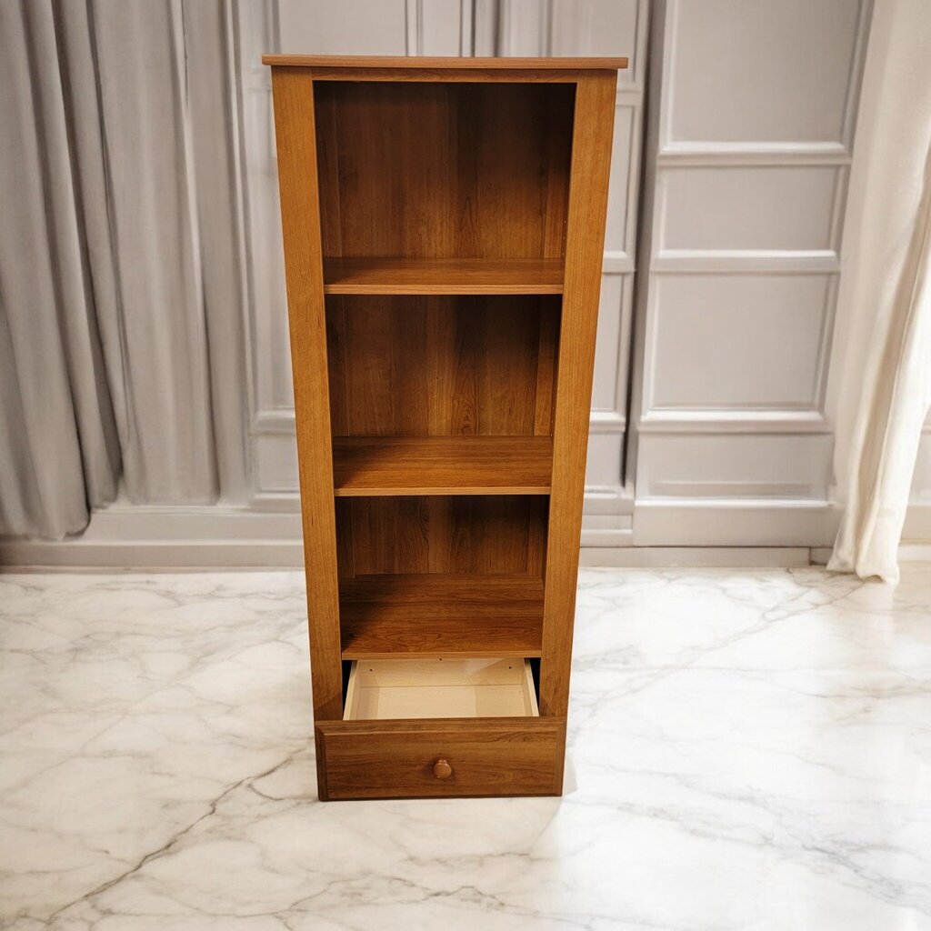 7373 Narrow 3 Shelf Bookcase with Drawer ~ Furniture