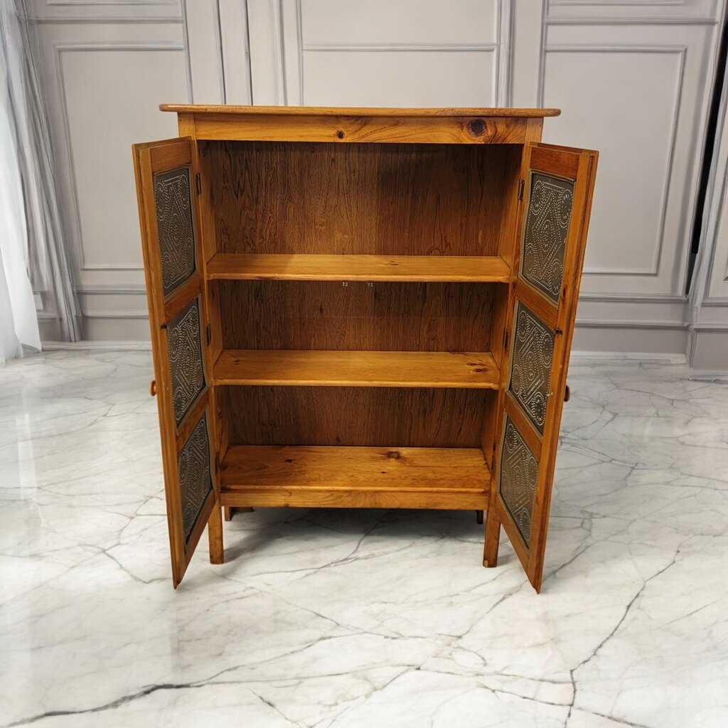 7374 Wood & Punched Tin Pie Safe ~ Furniture
