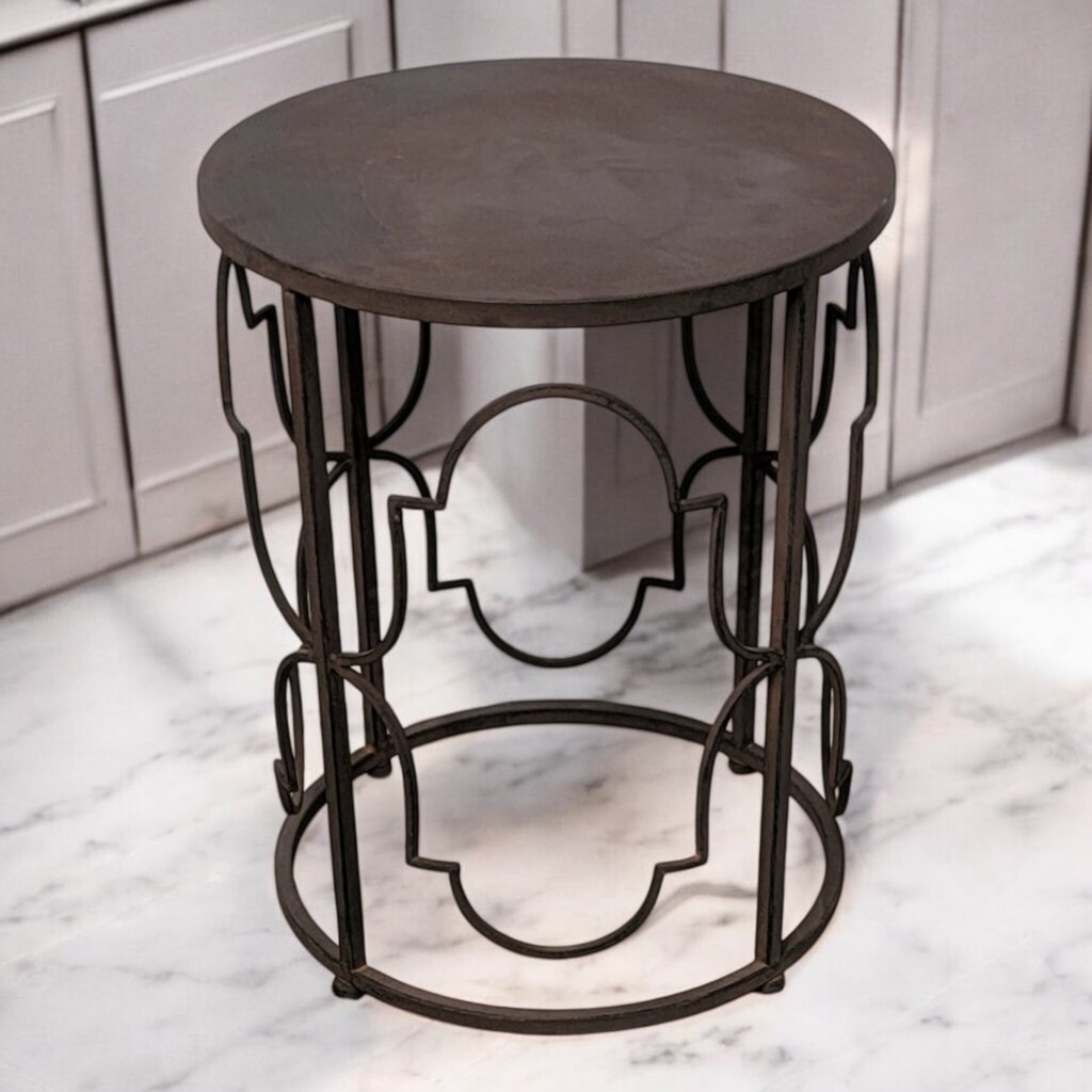 7380 Art Deco Iron Side Table Used ~ Furniture