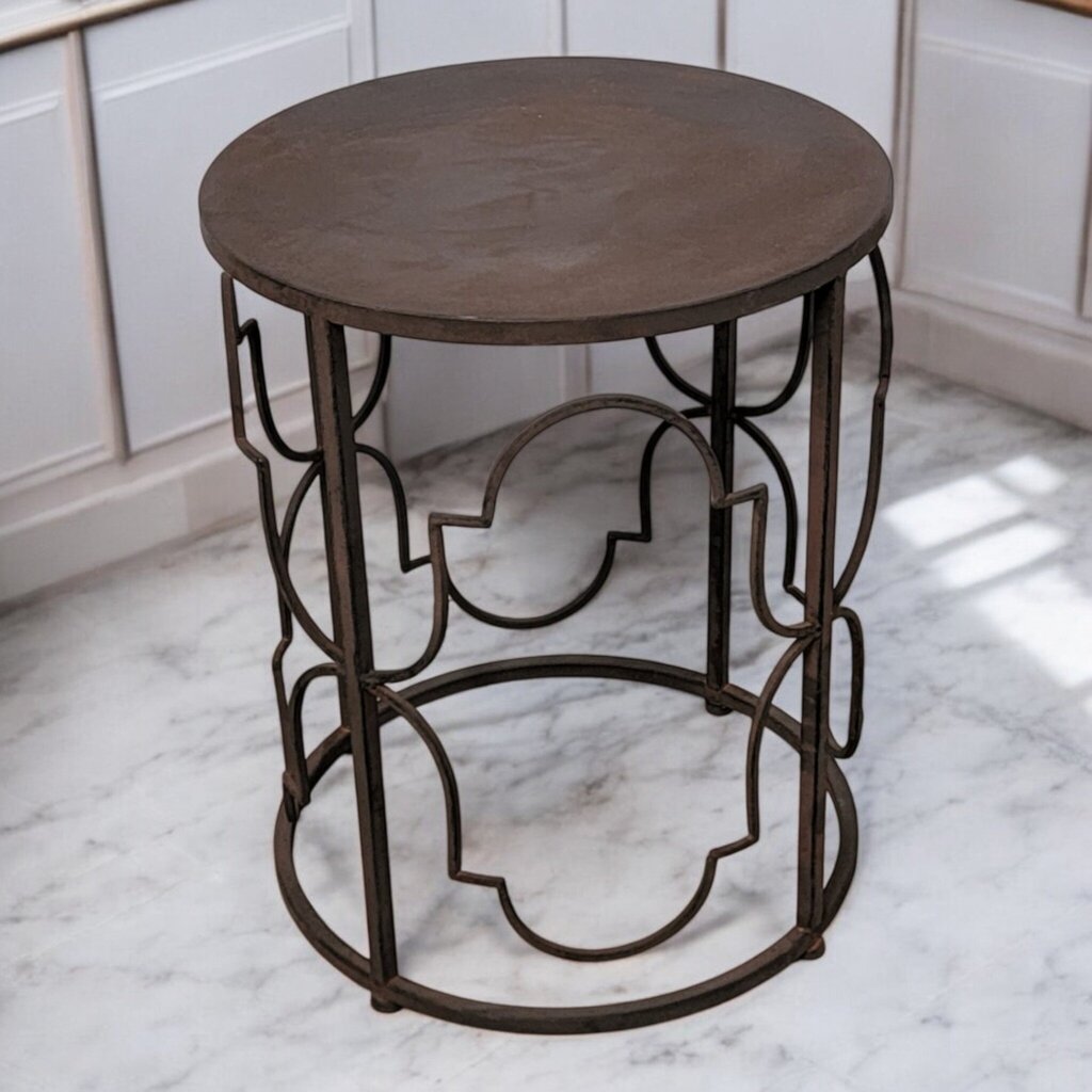 7380 Art Deco Iron Side Table ~ FURNITURE
