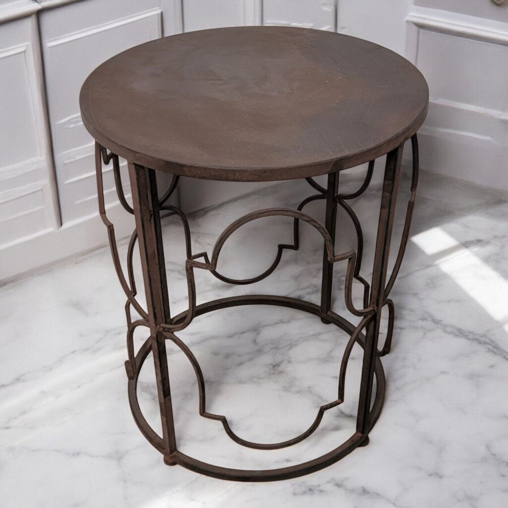7380 Art Deco Iron Side Table ~ FURNITURE