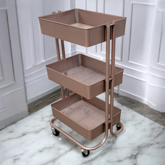 7381 3 Tier Metal Rolling Cart Used ~ Furniture