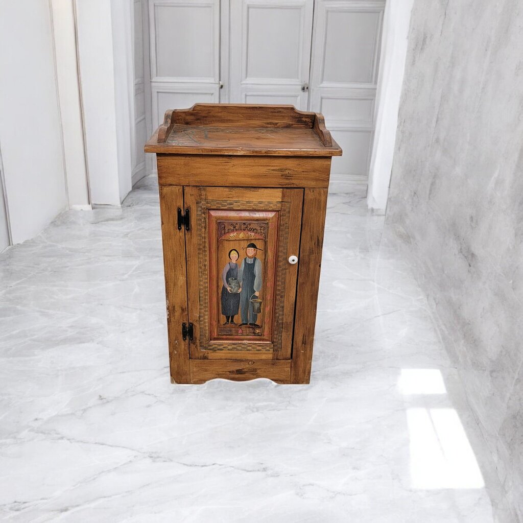 7387 Plum Hill Painted Wood Cabinet Used ~ Furniture