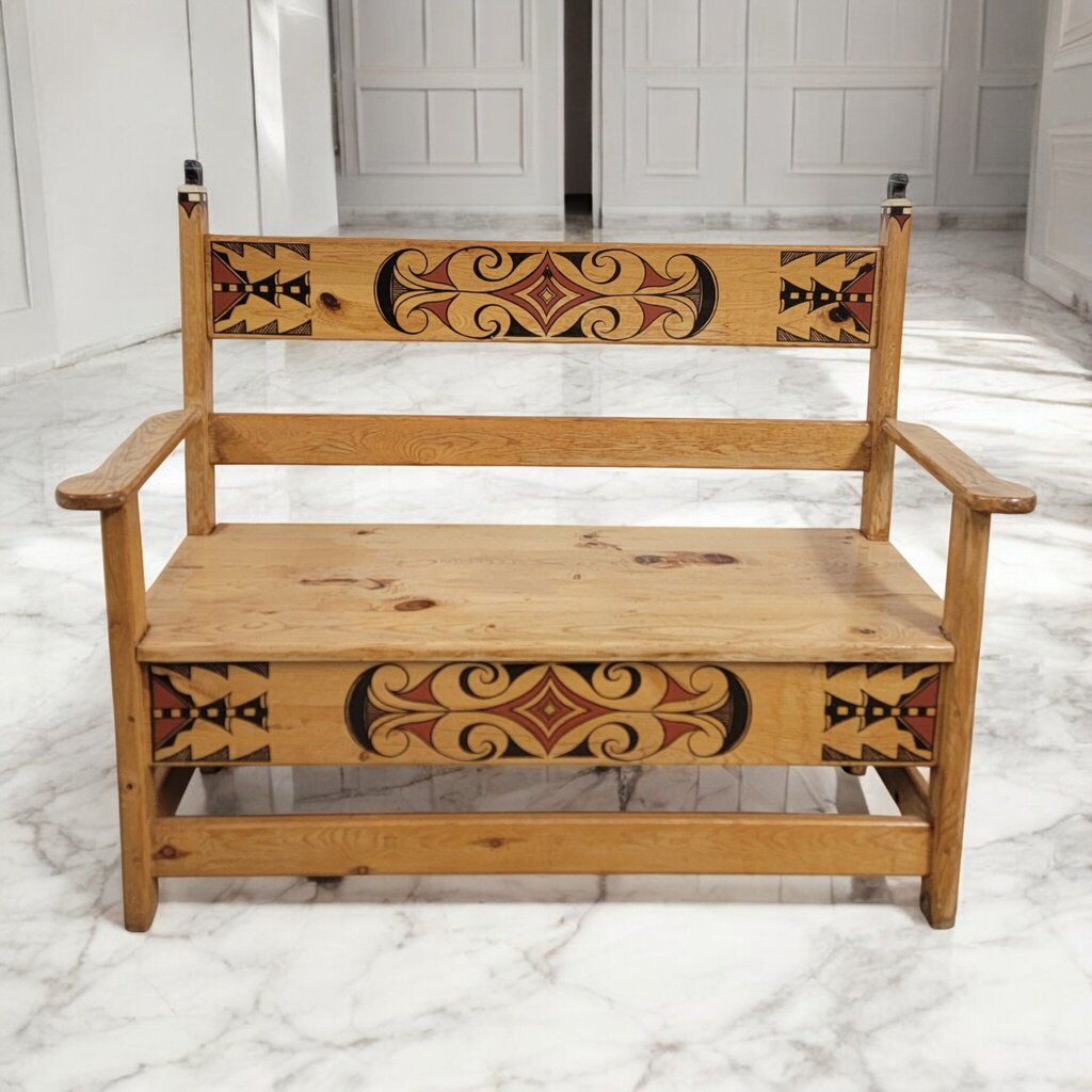 7398 Handpainted Knotty Pine Double #Bench ~ Furniture