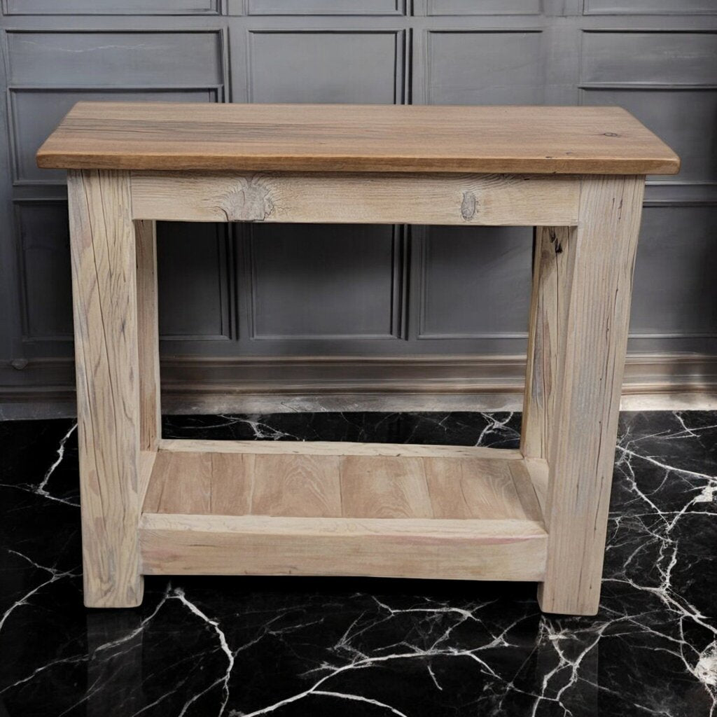7399 Handcrafted Small Whitewashed Console #Table