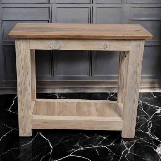 7399 Handcrafted Small Whitewashed Console #Table Used ~ FURNITURE