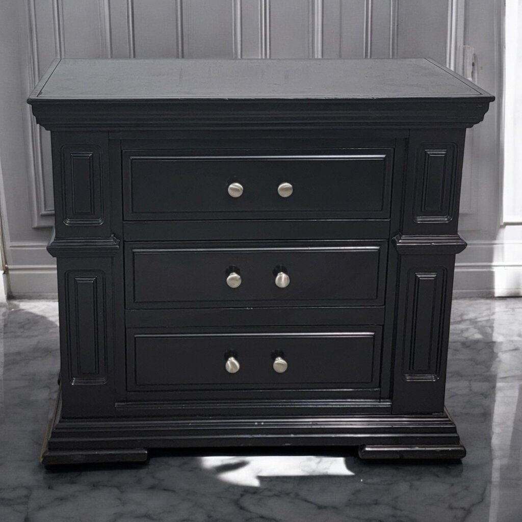7403 Black Traditional 3 Drawer #Chest Used ~ Furniture