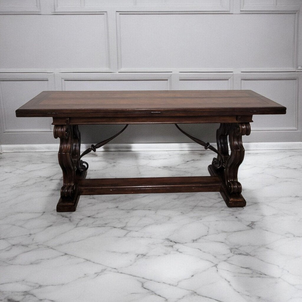 7405 Old World Convertible Console Dining Table Used ~ Furniture