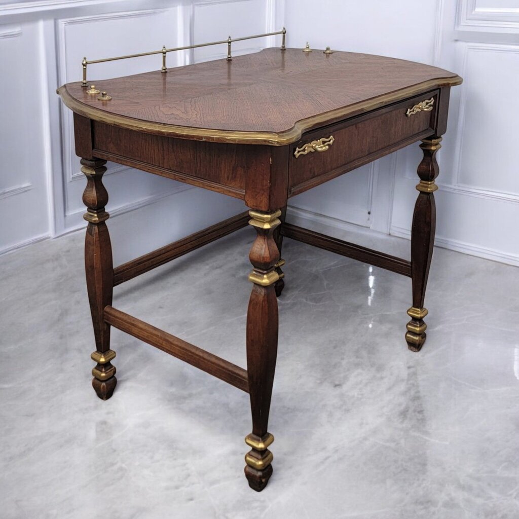 7408 Antique Pecan and Gold #Vanity Desk ~ Furniture