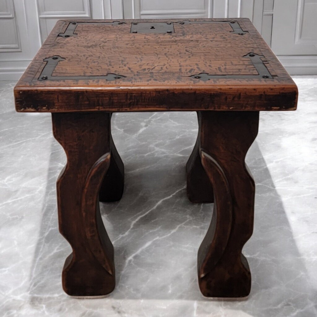 7411 Rustic Pine and Iron Keyhole Side #Table ~ Furniture